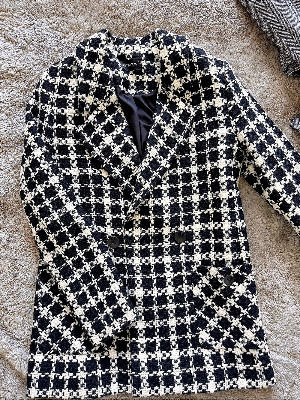 ESPIGA Women's Checkered Blazer Size 36 Like New